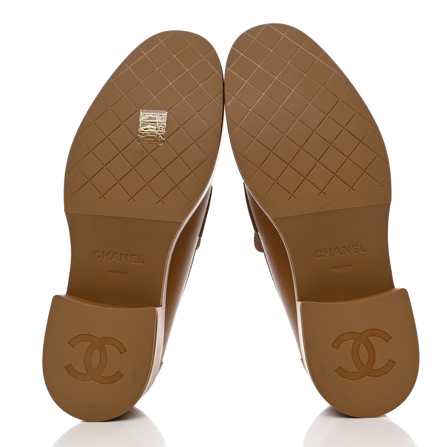 Calfskin CC Platform Loafers 41 Beige