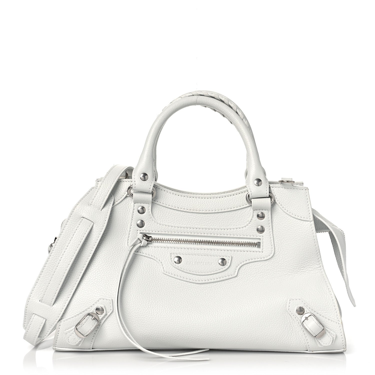 Balenciaga Grained Calfskin Neo Classic Silver Hardware S City White 1 of 8