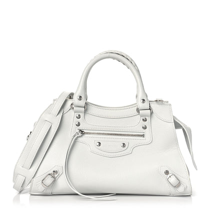 Balenciaga Grained Calfskin Neo Classic Silver Hardware S City White 1 of 8