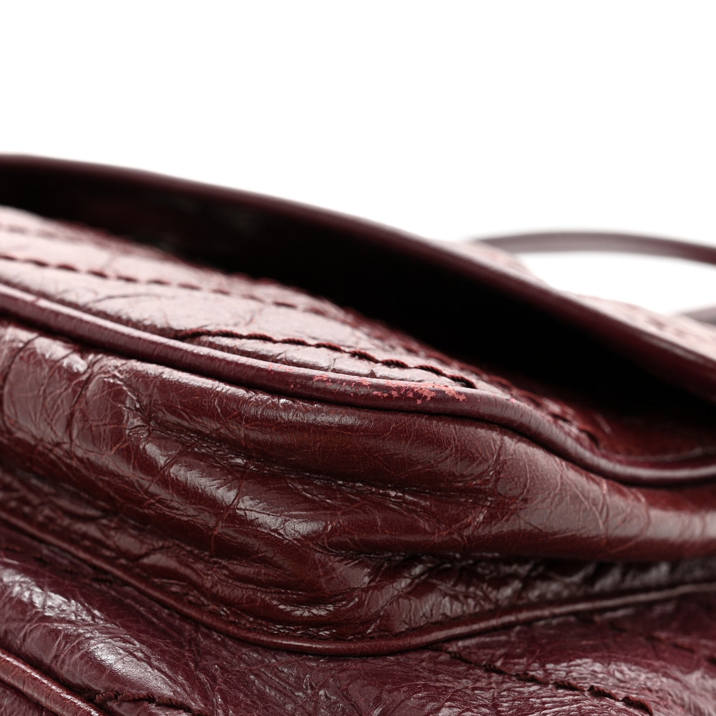 Crinkled Calfskin Matelasse Monogram Medium Niki Chain Satchel Rouge Legion