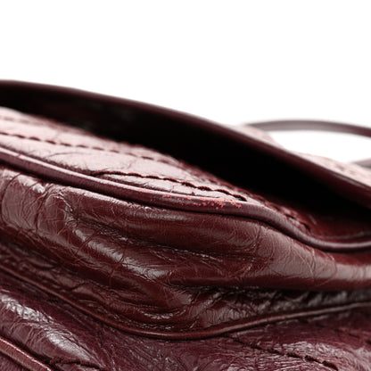 Saint Laurent Crinkled Calfskin Matelasse Monogram Medium Niki Chain Satchel Rouge Legion 10 of 10