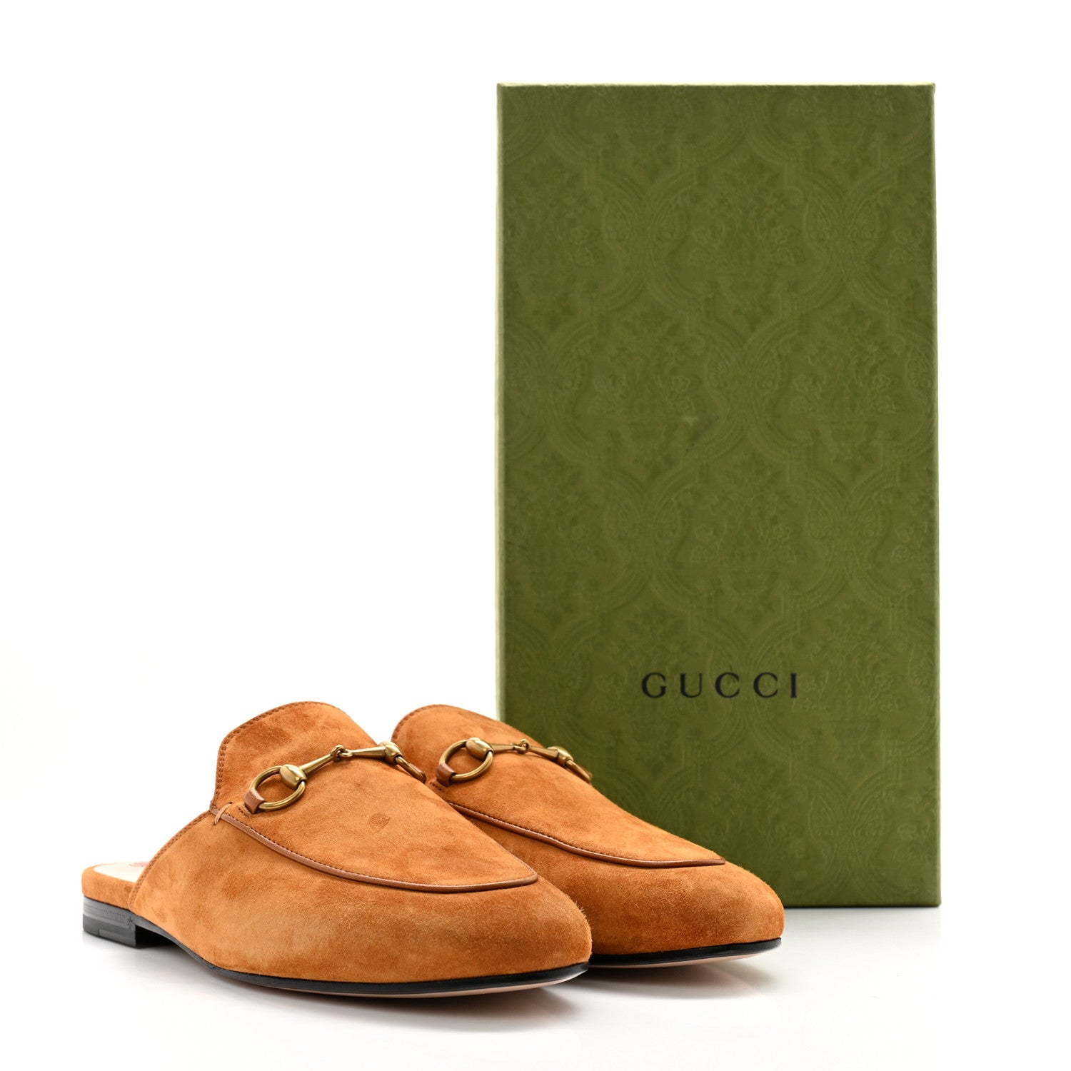 Gucci Suede Cachemire Malaga Kid Womens Princetown Slippers 38.5 Blondie Cognac 10 of 10