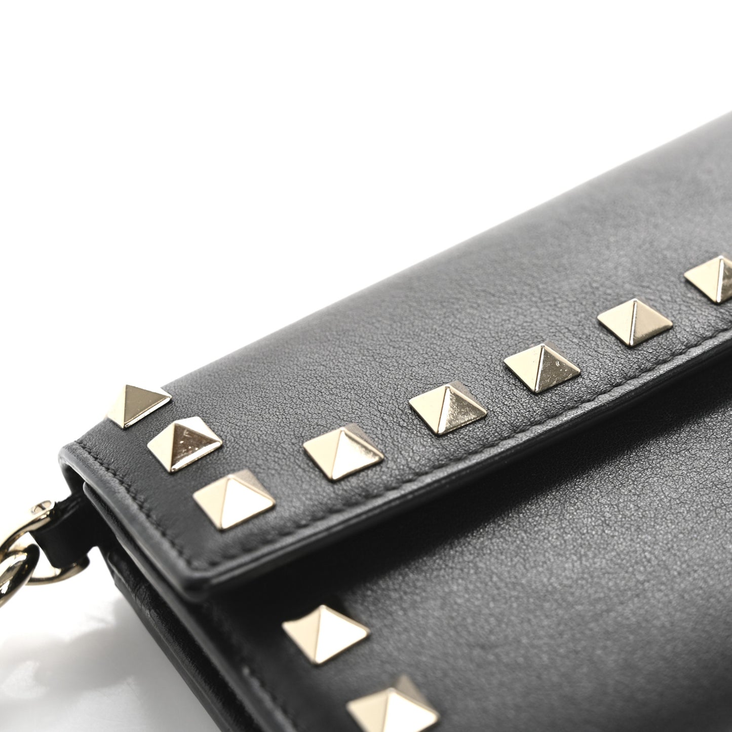 Nappa Rockstud Wristlet Clutch Black