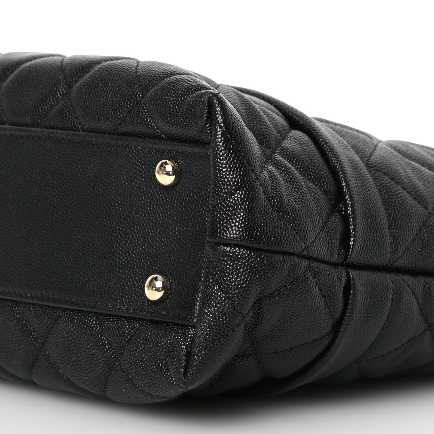 Caviar Quilted Rolled Up Tote Black