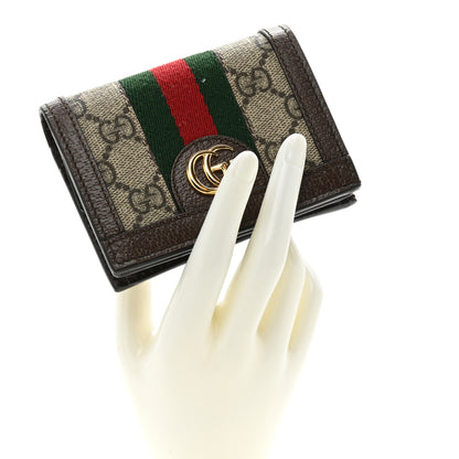 Gucci GG Supreme Monogram Web Ophidia Card Case Beige New Acero 2 of 15