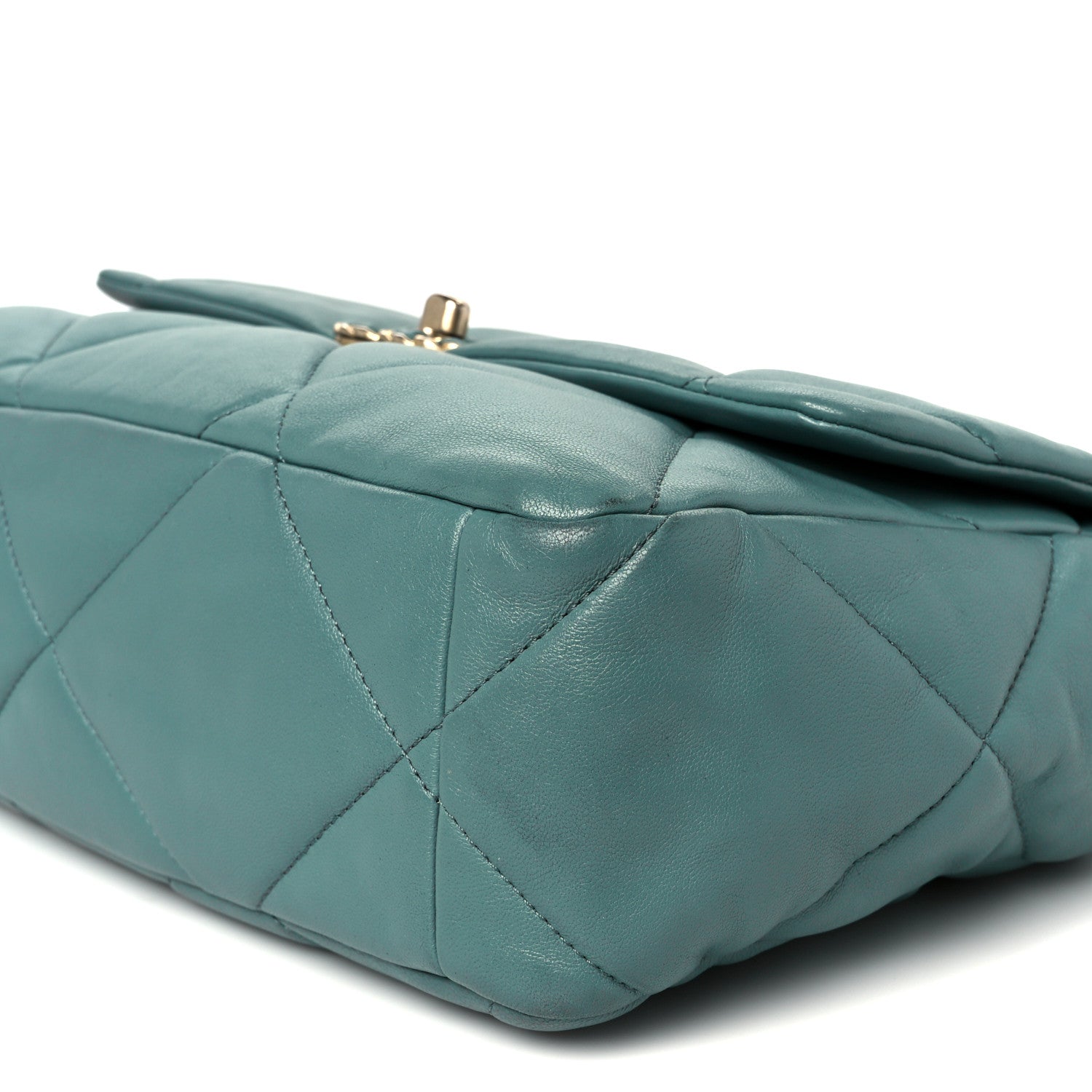 Chanel Lambskin Quilted Large Chanel 19 Flap Light Green 10 of 10