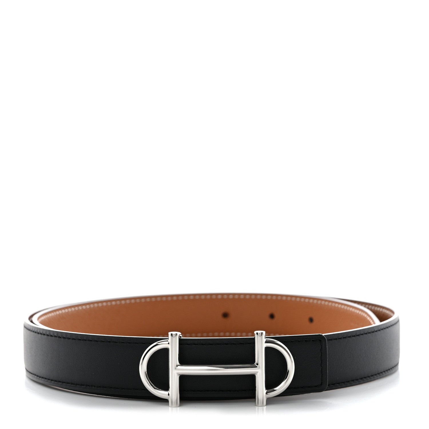 Hermes Swift Epsom 24mm Gamma Belt 85 Black Gold 1 of 6