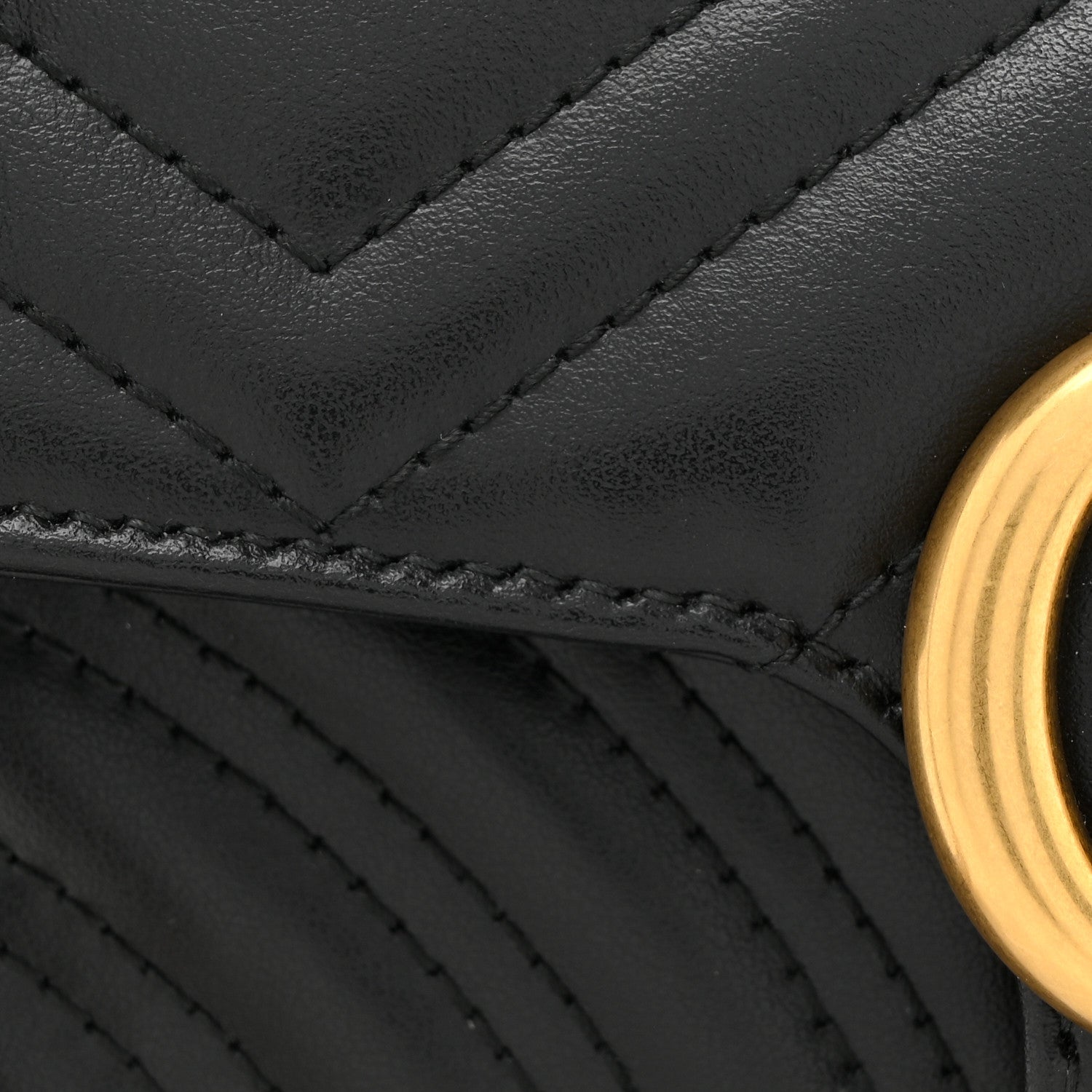 Gucci Calfskin Matelasse Mini GG Marmont Shoulder Bag Black 8 of 11