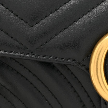 Gucci Calfskin Matelasse Mini GG Marmont Shoulder Bag Black 8 of 11