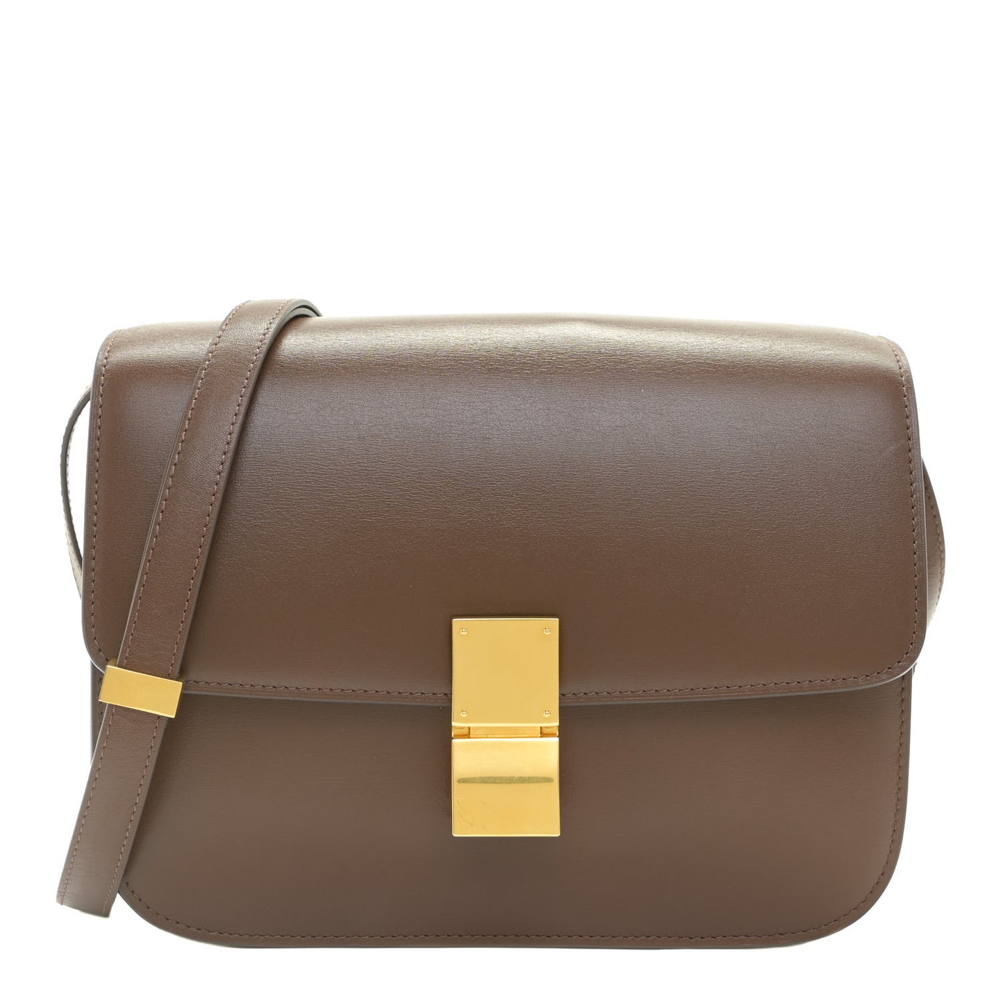 Box Calfskin Medium Classic Box Flap Bag Camel
