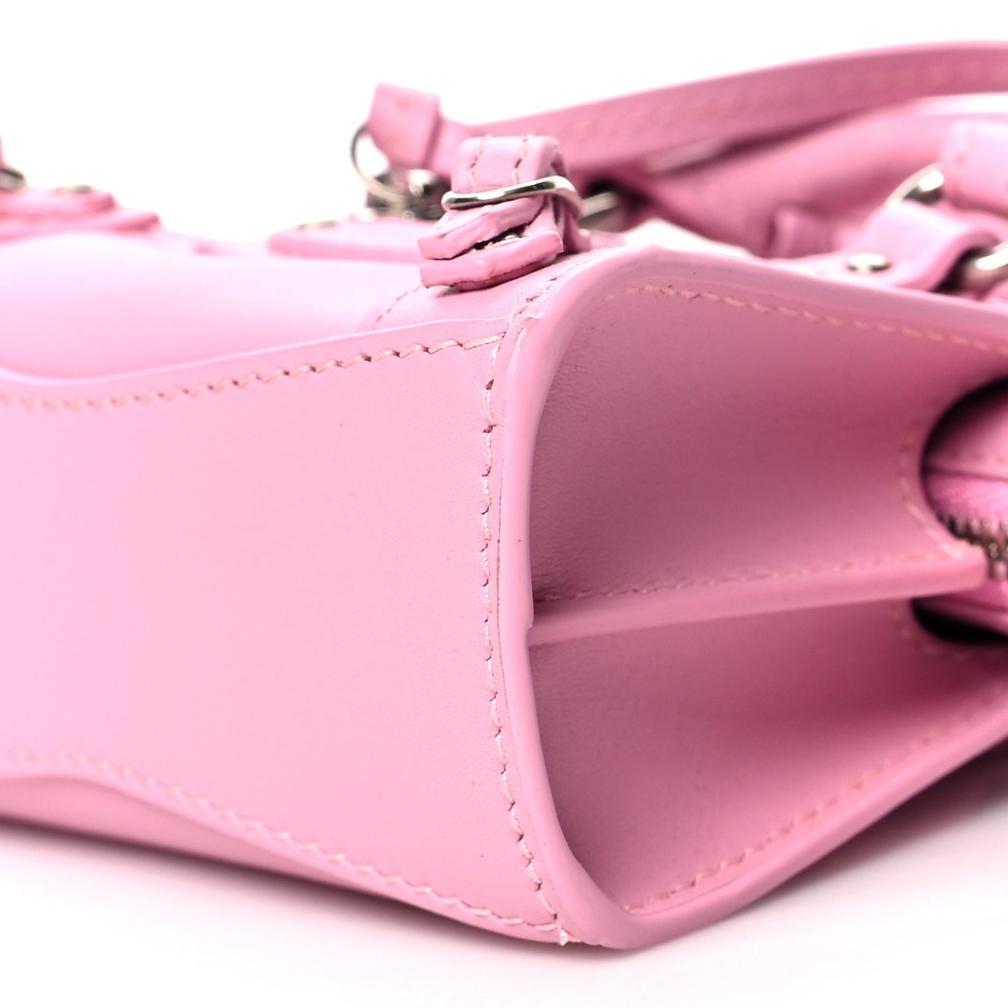 Smooth Calfskin Neo Classic Silver Hardware Super Nano City Crossbody Candy Pink