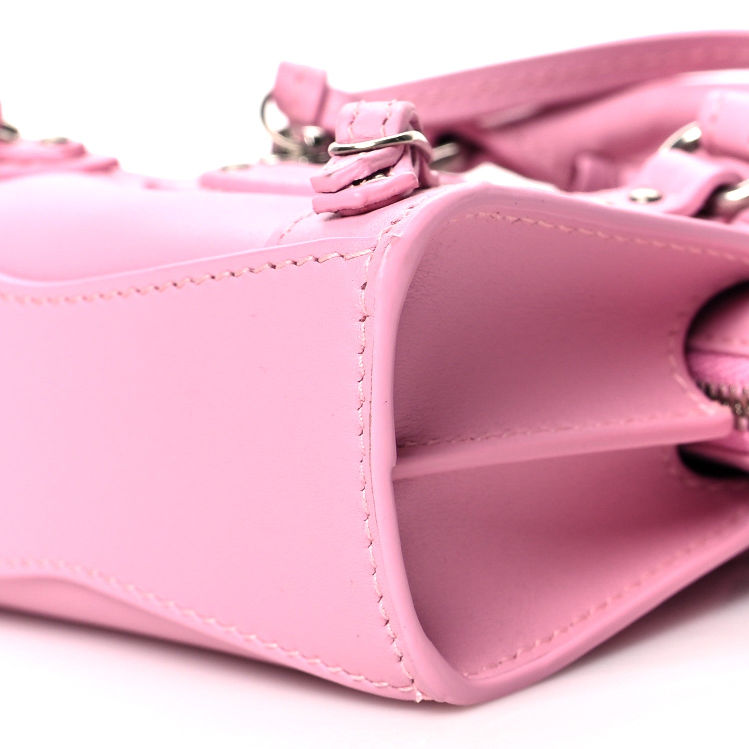Balenciaga Smooth Calfskin Neo Classic Silver Hardware Super Nano City Crossbody Candy Pink 9 of 9