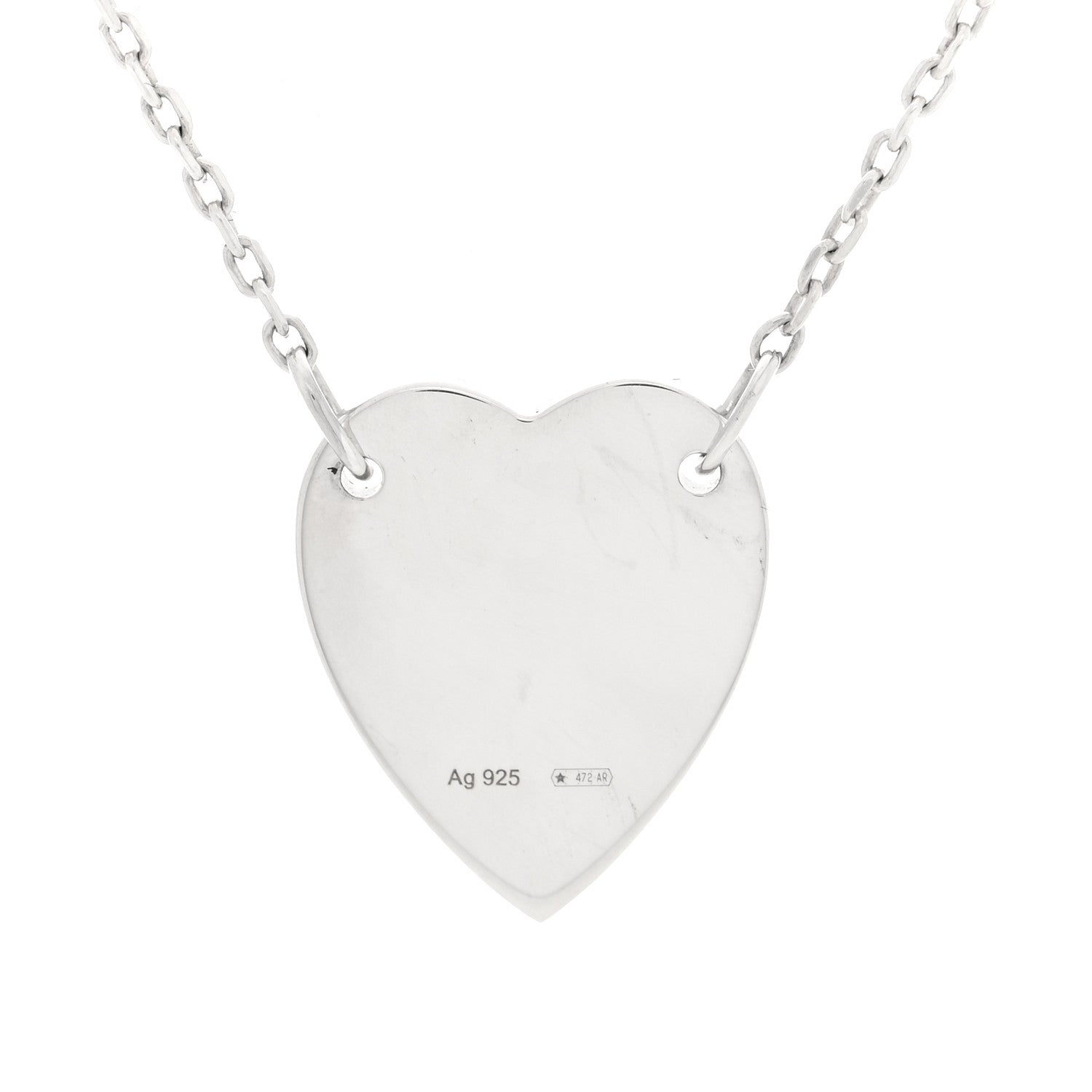 Gucci Sterling Silver Trademark Heart Pendant Necklace 5 of 6
