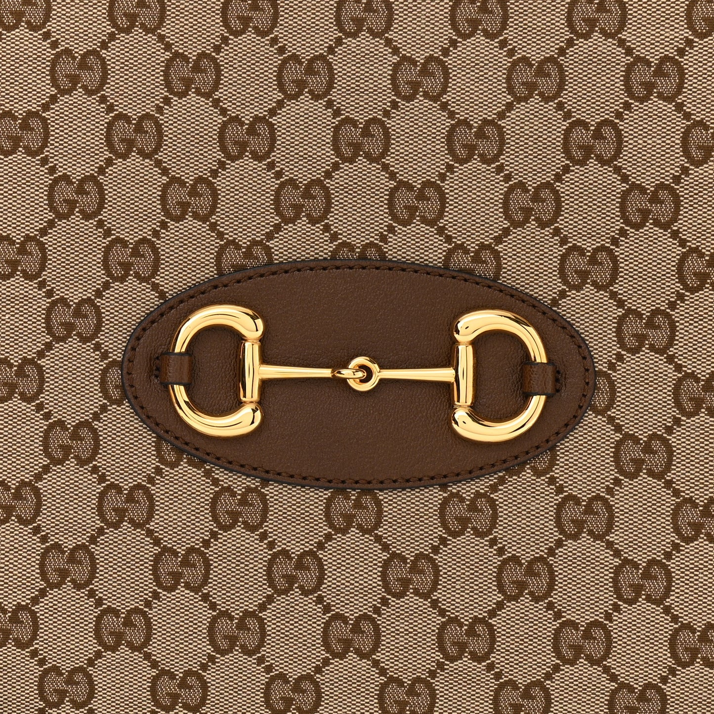 Monogram Calfskin Large Horsebit 1955 Tote Bag Beige Brown Sugar
