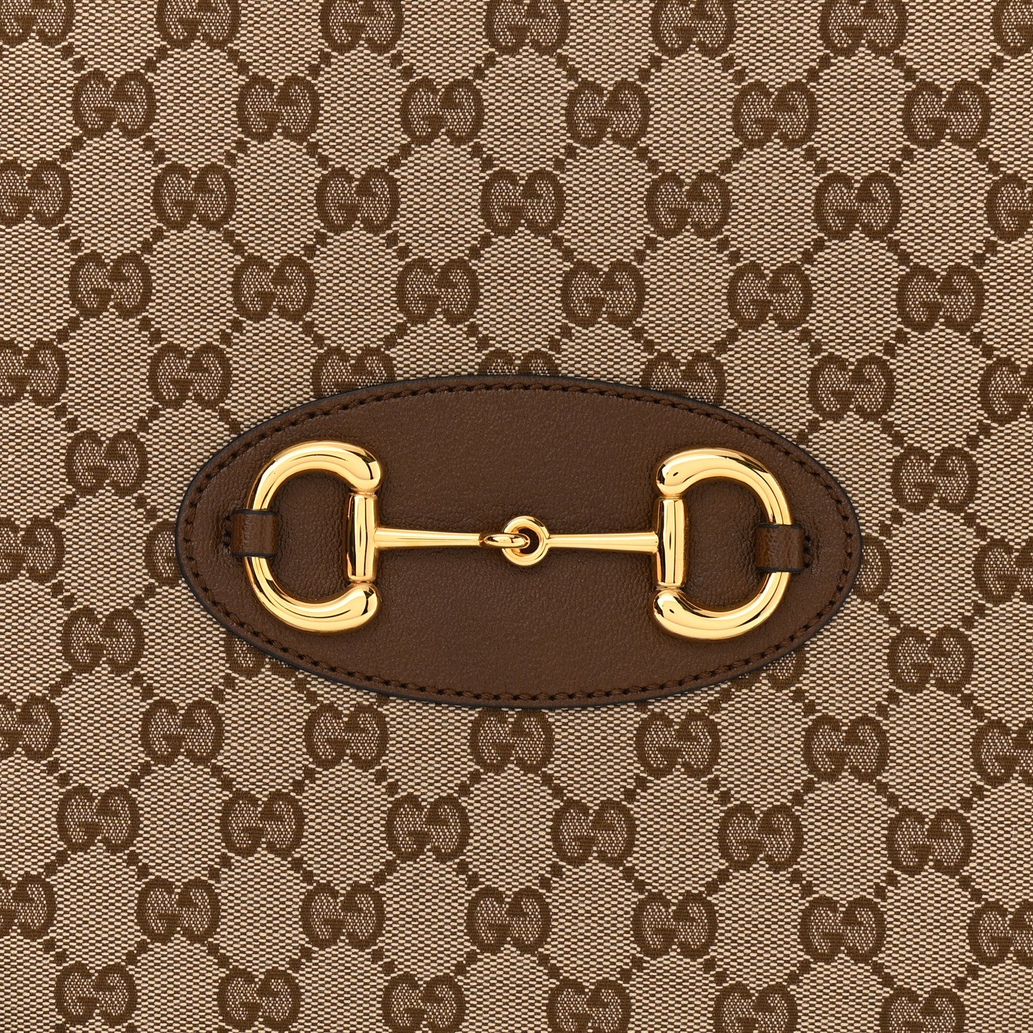 Gucci Monogram Calfskin Large Horsebit 1955 Tote Bag Beige Brown Sugar 8 of 10