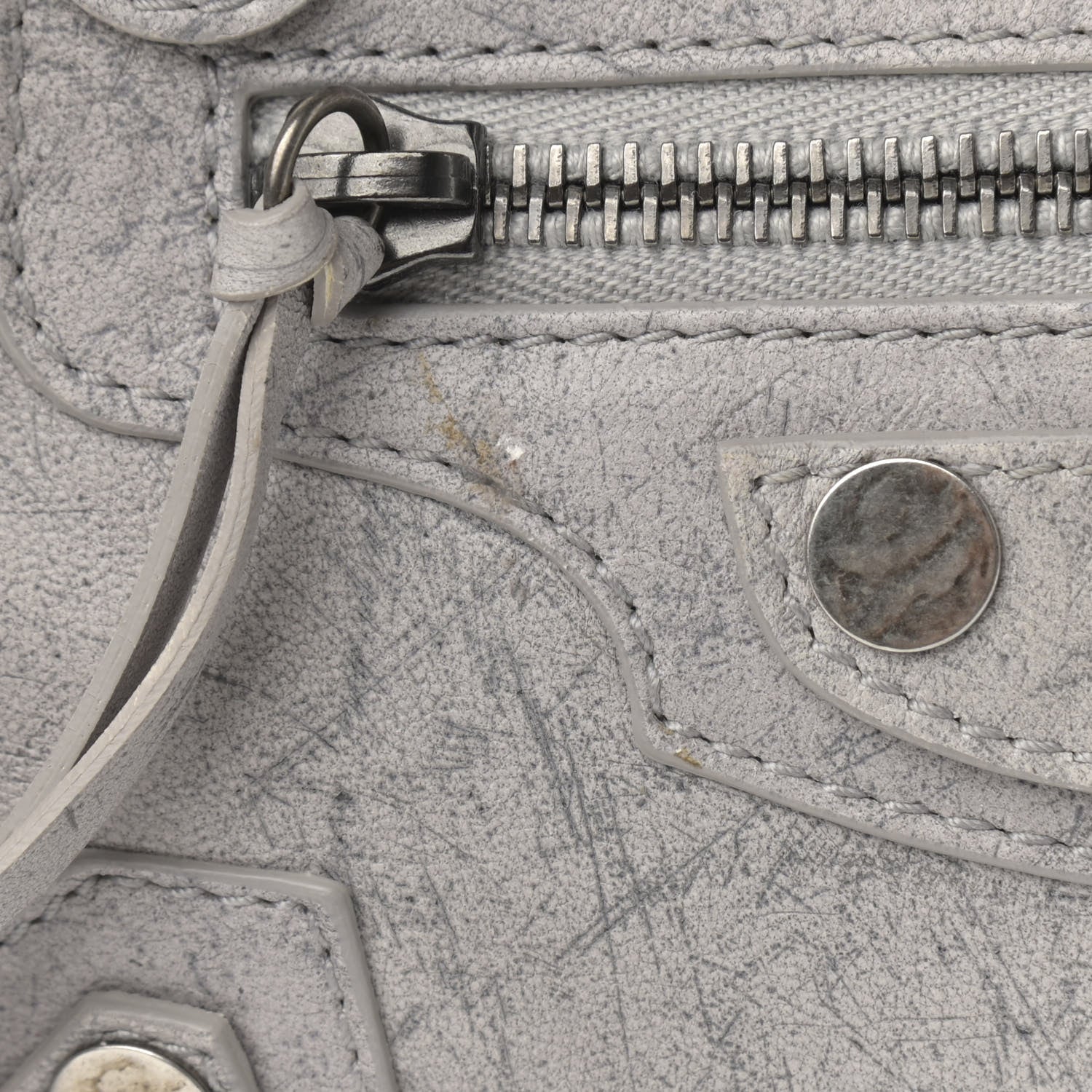 Balenciaga Agneau Marble Hardware Mini City Grey 12 of 13