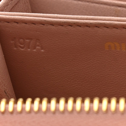 Miu Miu Nappa Matelasse Zip Around Compact Wallet Orchidea 6 of 12
