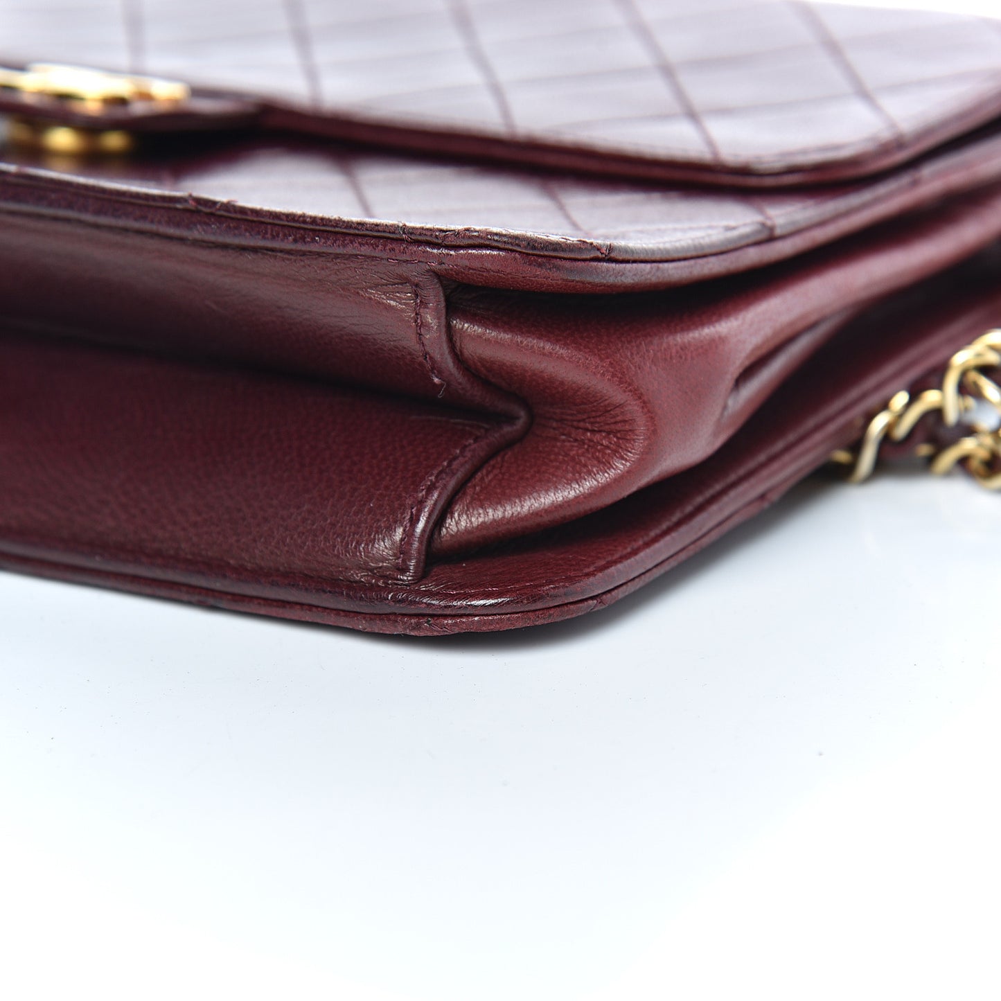 Lambskin Quilted Small Single Flap Bordeaux