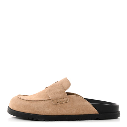 Hermes Suede Calfskin Mens Go Mules 43 Beige Argile 1 of 12