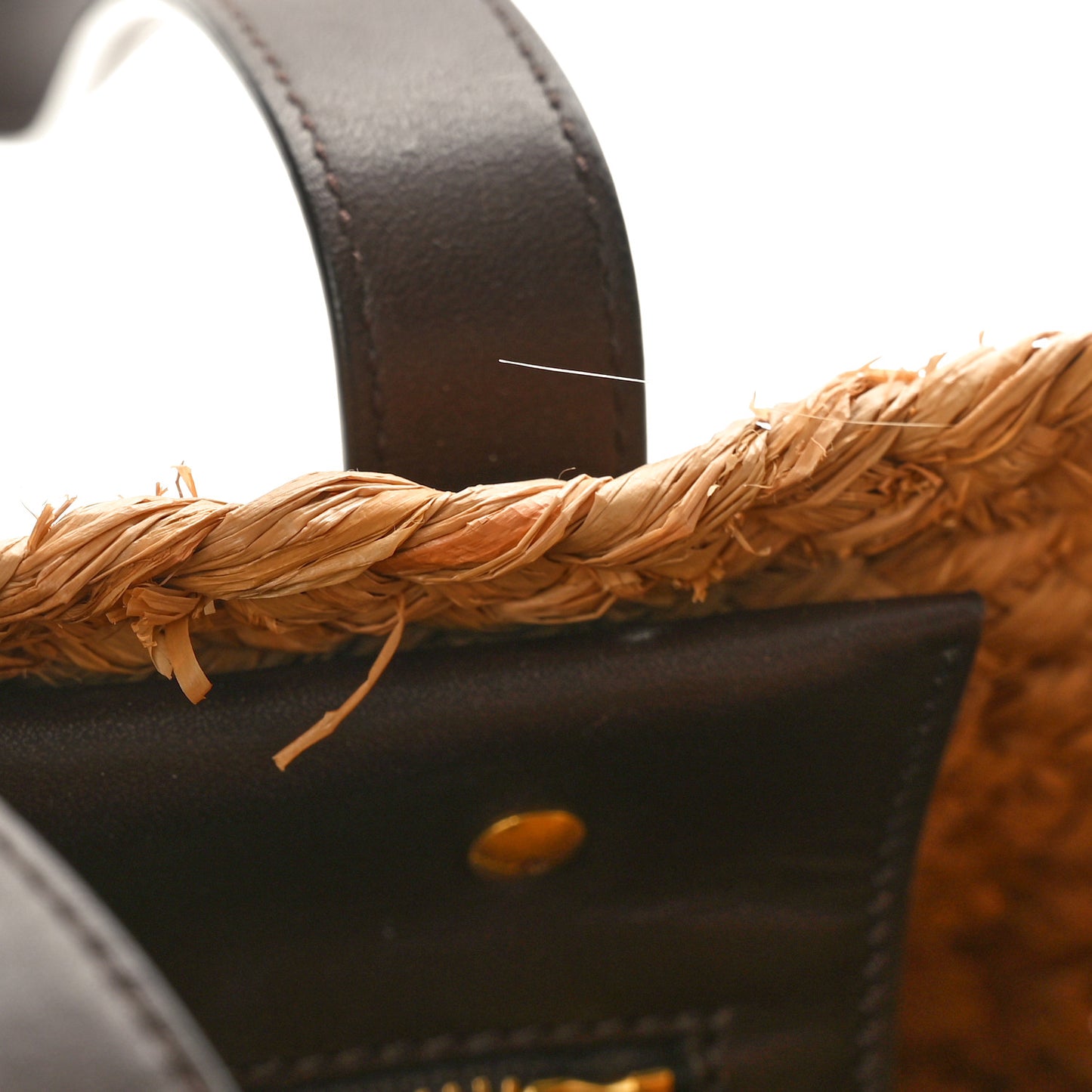 Raffia Calfskin Medium Panier Tote