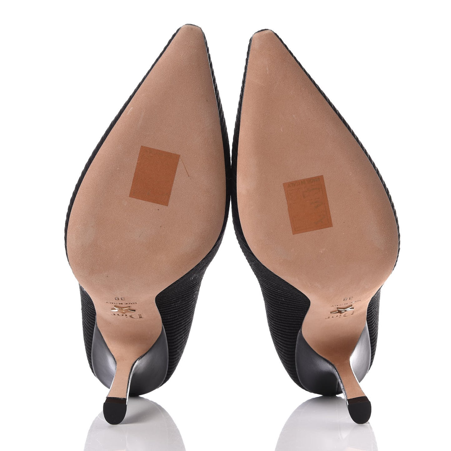 Technical Canvas Ribbon Embroidered J'Adior 100mm Pumps 38 Black