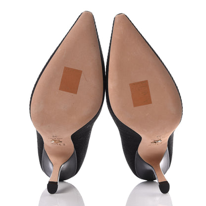 Christian Dior Technical Canvas Ribbon Embroidered J'Adior 100mm Pumps 38 Black 5 of 8