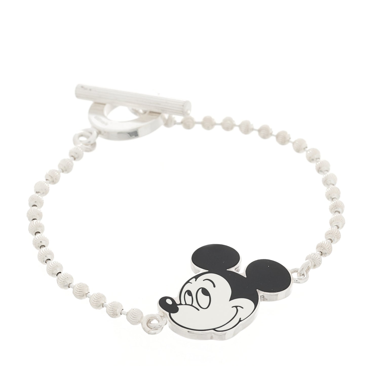X DISNEY Sterling Silver Enamel Mickey Mouse Toggle Bracelet