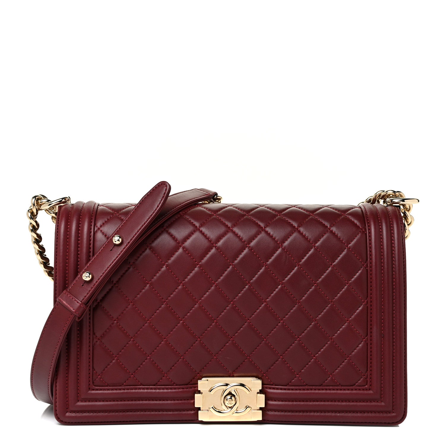 Chanel Lambskin Quilted New Medium Boy Flap Dark Red 1 of 15