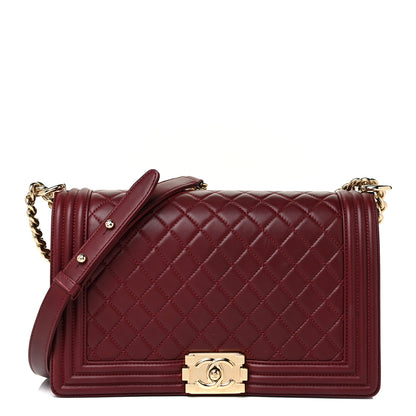Chanel Lambskin Quilted New Medium Boy Flap Dark Red 1 of 15