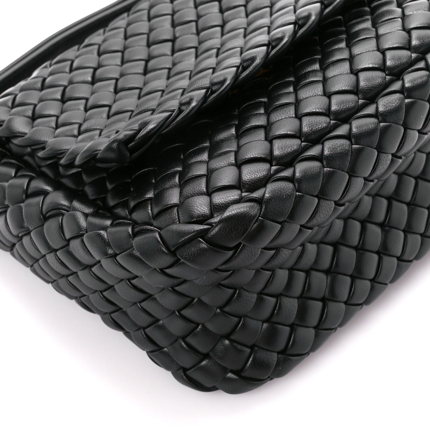 Nappa Intrecciato Small Cobble Shoulder Bag Black