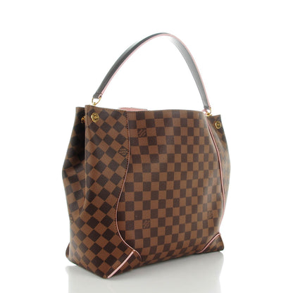 Louis Vuitton Damier Ebene Caissa Hobo Rose Ballerine 3 of 7