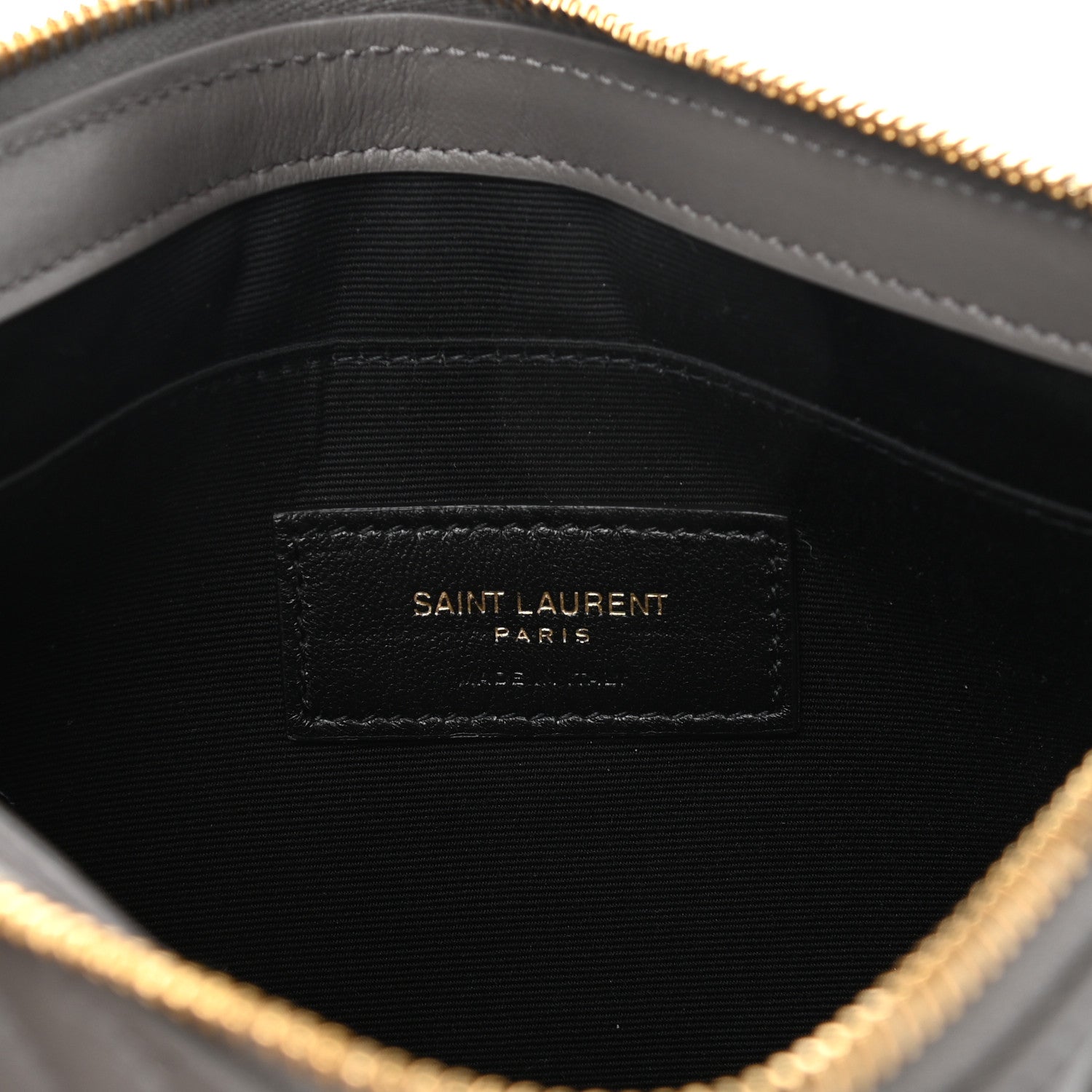 Saint Laurent Calfskin Matelasse Chevron Monogram A5 Wristlet Earth 6 of 8