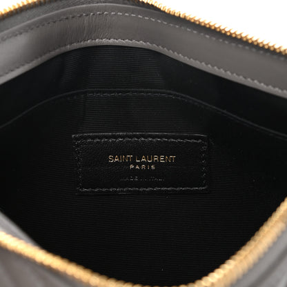 Saint Laurent Calfskin Matelasse Chevron Monogram A5 Wristlet Earth 6 of 8