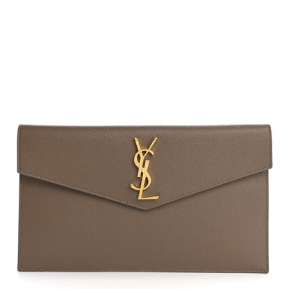 Saint Laurent Grain De Poudre Uptown Pouch Dark Beige 1 of 8