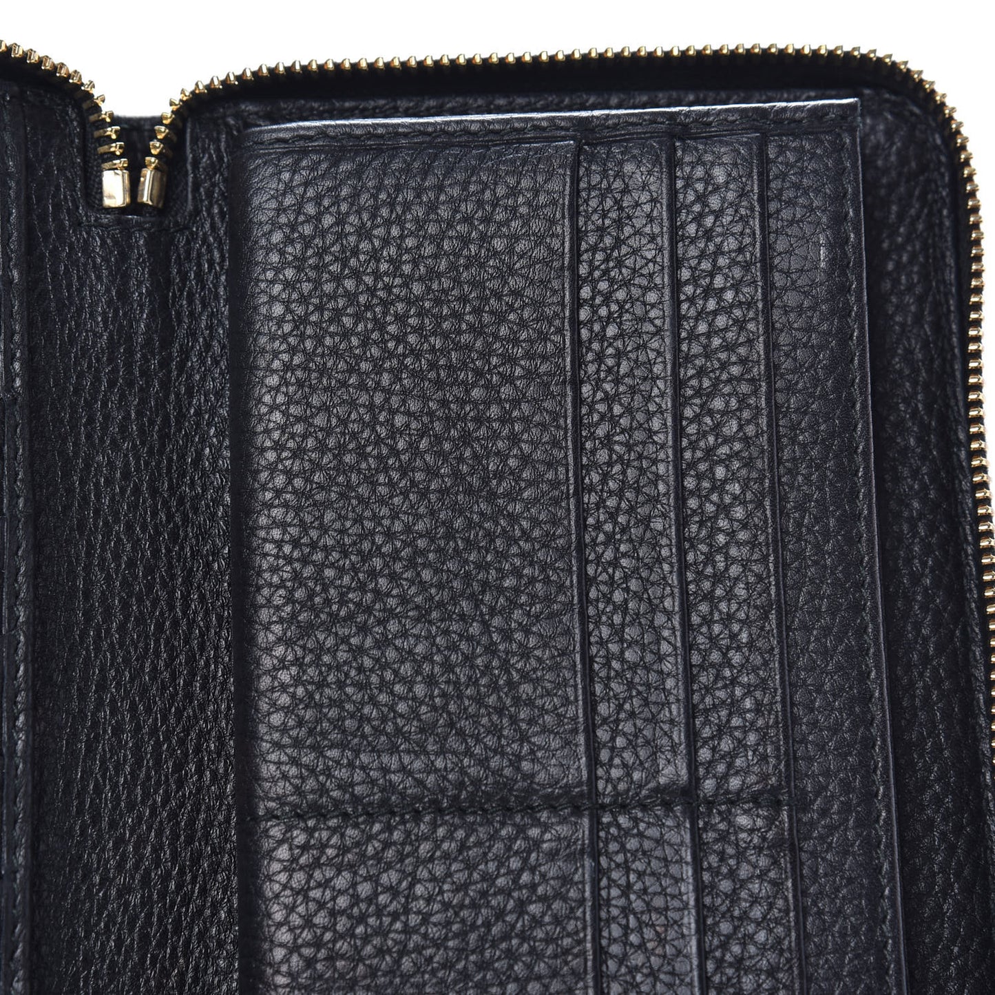 Pebbled Calfskin Soho Zip Around Wallet Black