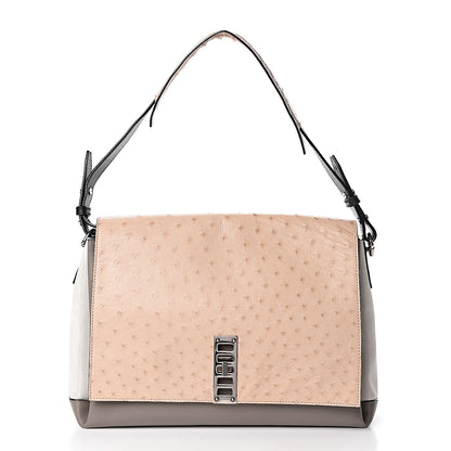 Proenza Schouler Ostrich Calfskin Suede PS Elliot Ciclo Pulver Ivory Black 1 of 26