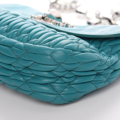 Miu Miu Nappa Matelasse Crystal Flap Bag Turchese 12 of 12