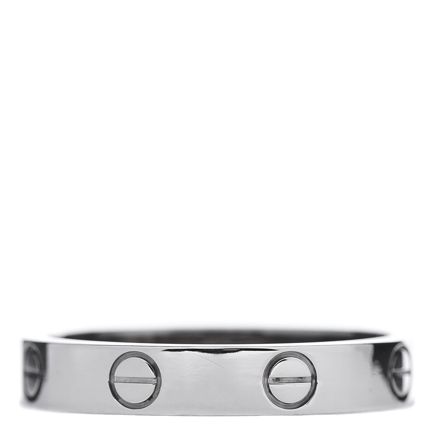 Cartier 18K White Gold 3.5mm LOVE Wedding Band Ring 56 7.5 3 of 4