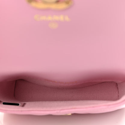 Chanel Lambskin Lacquered Metal Quilted Flap Chain Belt Bag Pink 5 of 11
