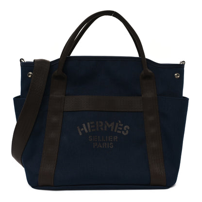 Hermes Toile Sac De Pansage Groom Bleu Navy Feu 1 of 12