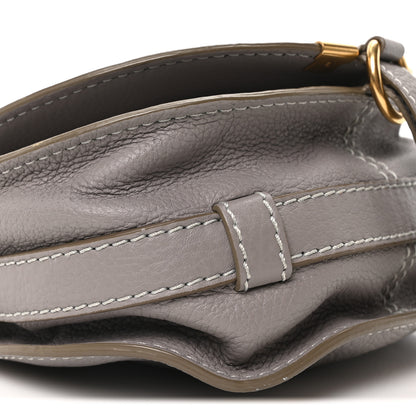 Chloe Grained Calfskin Small Marcie Saddle Bag Cashmere Grey 8 of 9