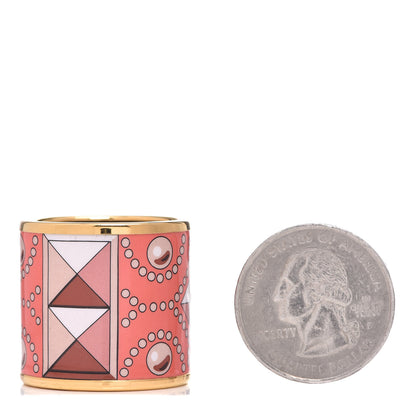 Hermes Enamel Printed Gold Plated Collier de Chiens Scarf Ring 2 of 6