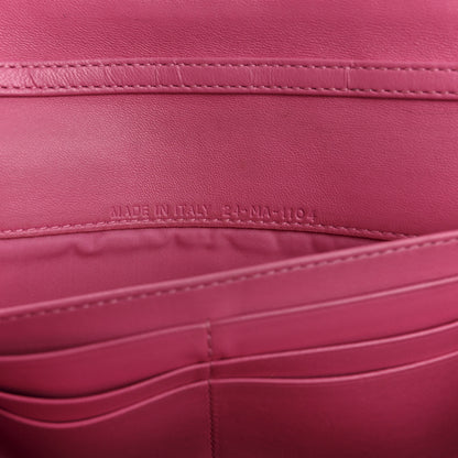 Christian Dior Lambskin Cannage Lady Dior Rendezvous Wallet On Chain Fuchsia 5 of 17