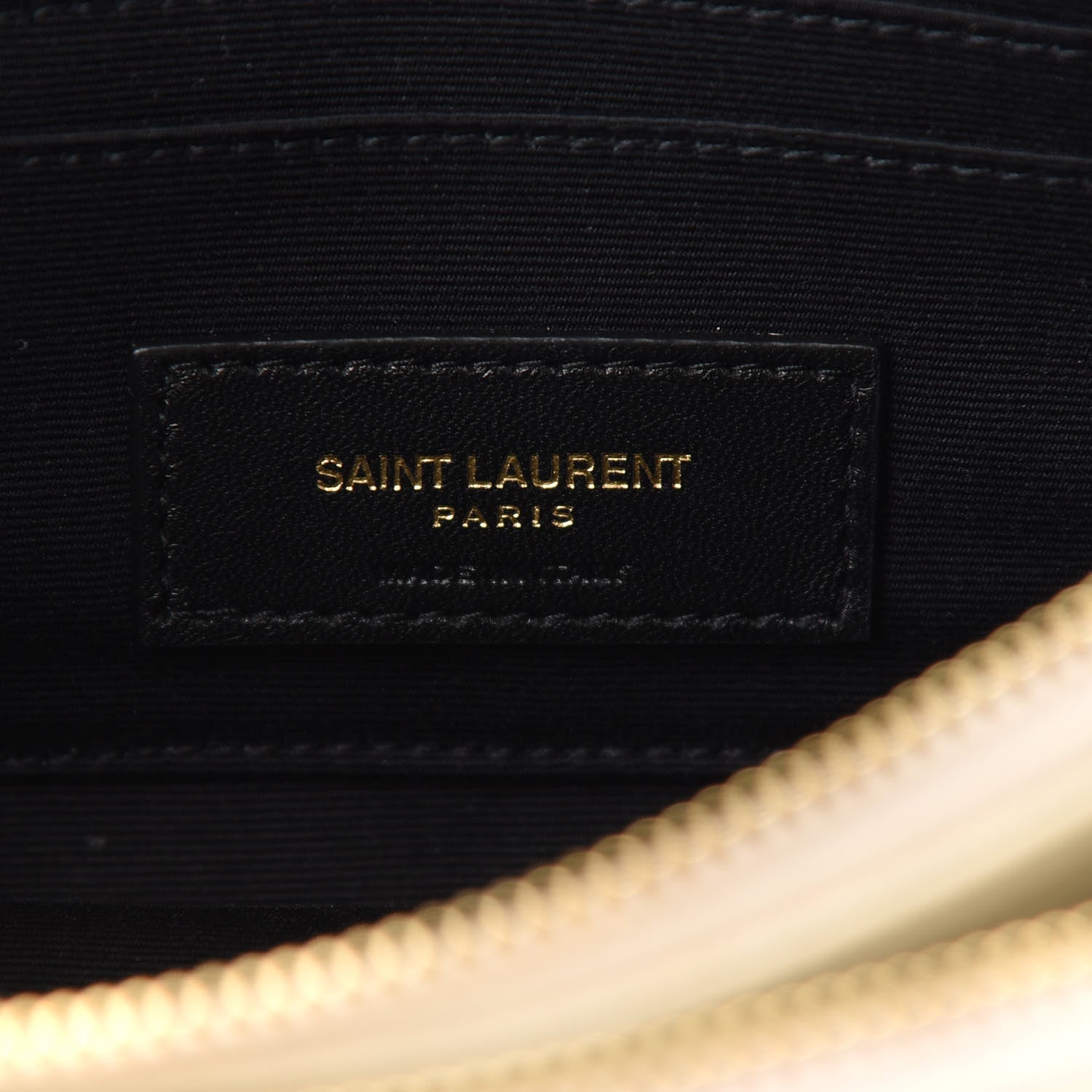 Saint Laurent Grained Lambskin Quilted Mini Becky Double Zip Bag Vintage White 8 of 13