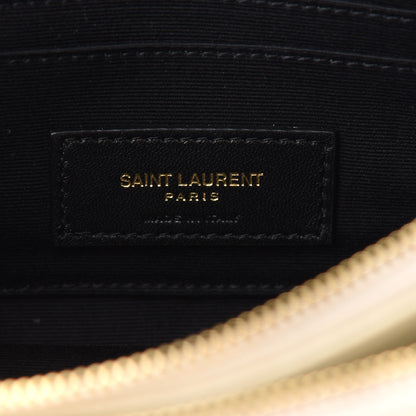 Saint Laurent Grained Lambskin Quilted Mini Becky Double Zip Bag Vintage White 8 of 13