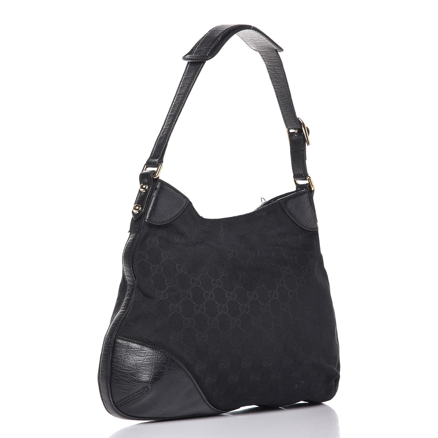 Gucci Monogram Web Hasler Hobo Black 3 of 17