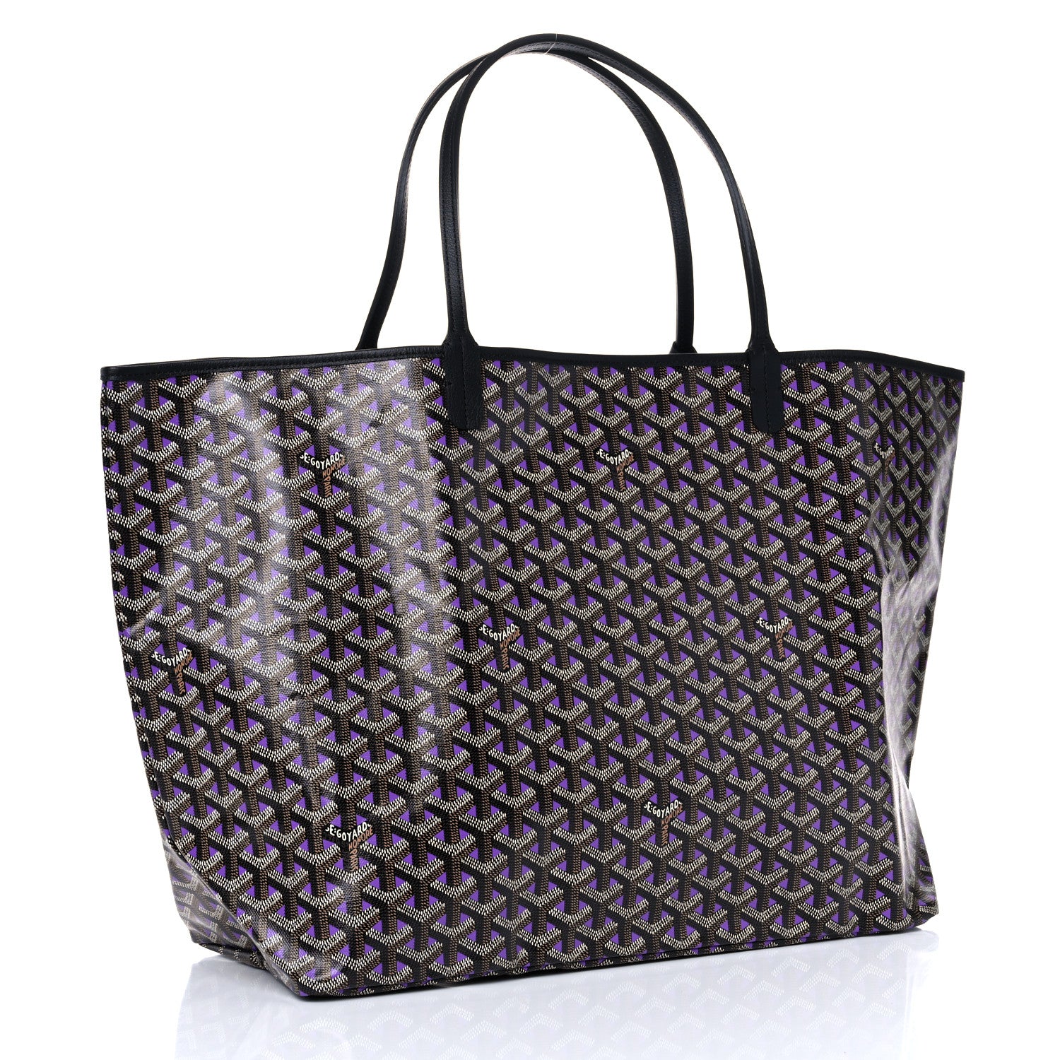 Goyard Goyardine Saint Louis Claire Voie GM Black Purple 3 of 9
