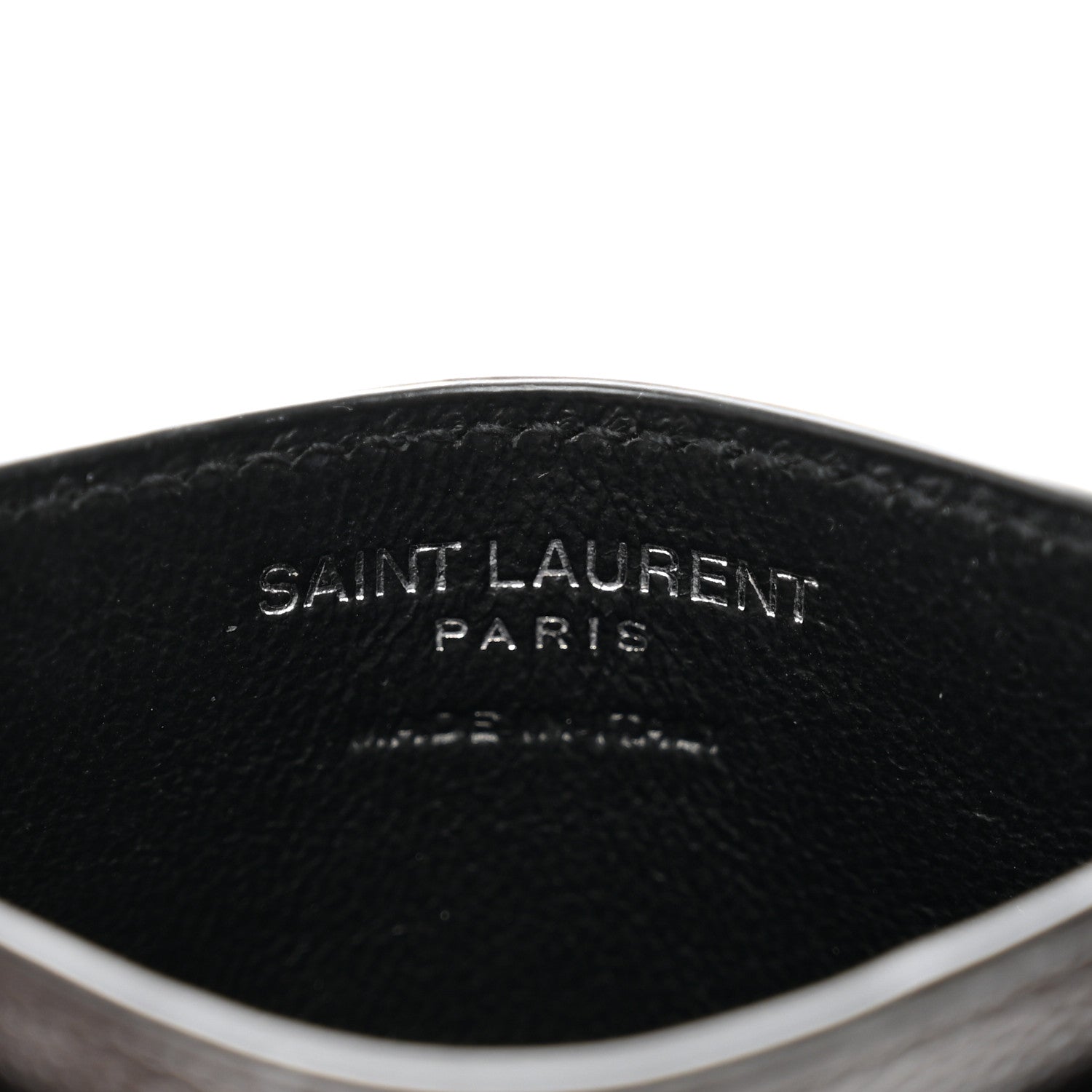 Saint Laurent Grain De Poudre Matelasse Chevron Monogram Credit Card Case Black 6 of 8