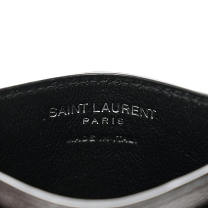 Saint Laurent Grain De Poudre Matelasse Chevron Monogram Credit Card Case Black 6 of 8