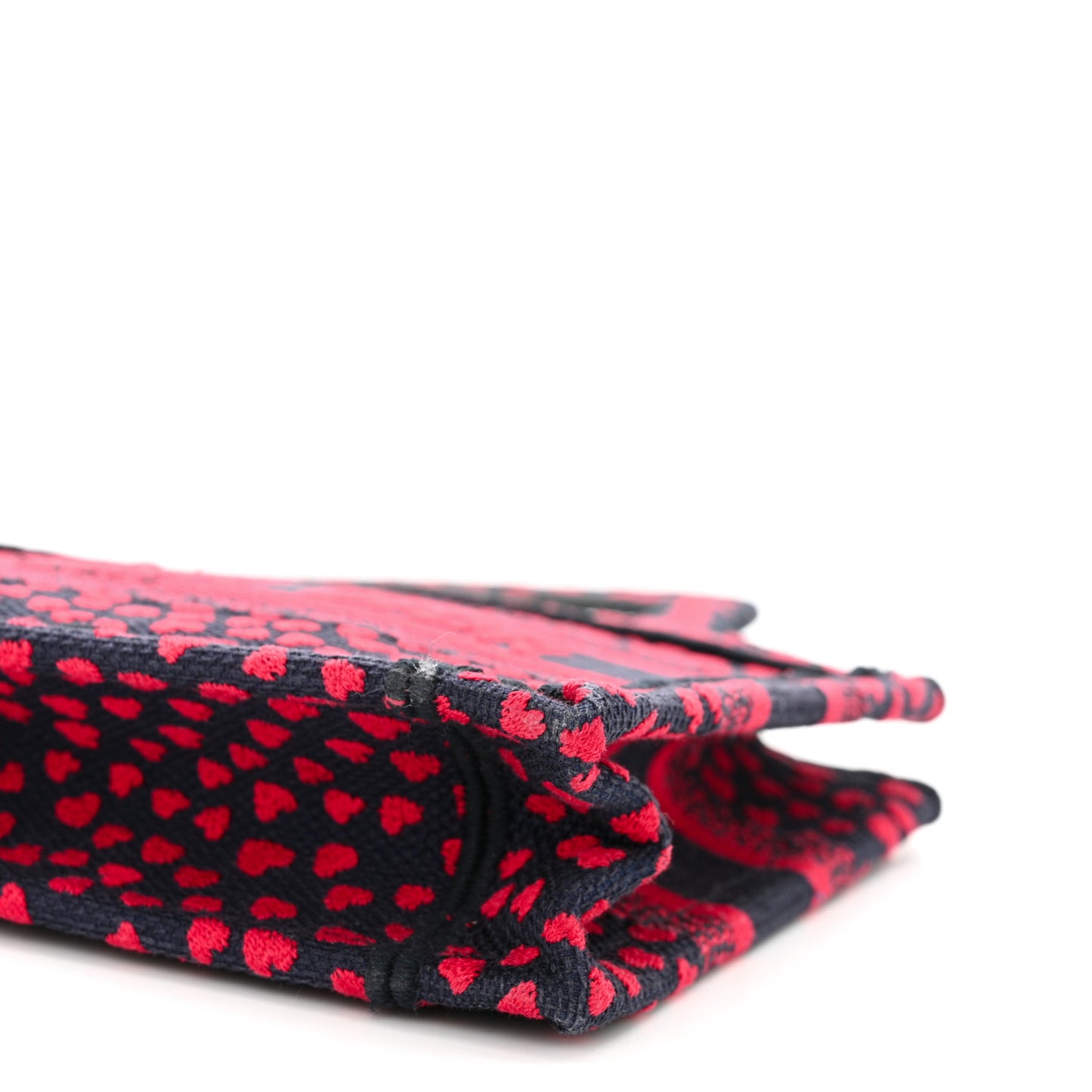 Canvas Embroidered Pop Heart I Love Paris Mini Book Tote Red Multicolor